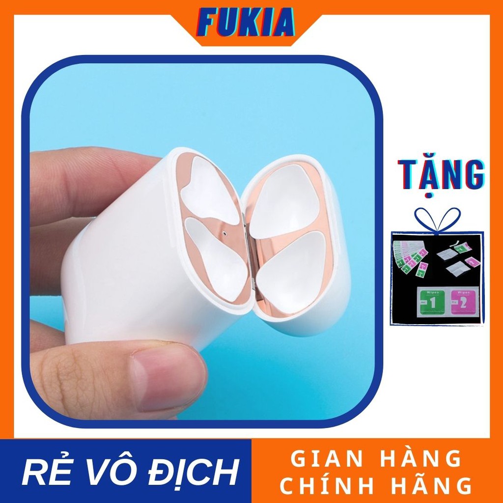 Dán skin kim loại chống bẩn cho Airpod 1/ Airpod 2 và Airpod Pro (chống bẩn bên trong nắp đậy Airpod)