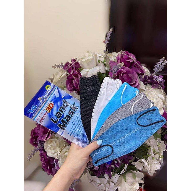 1 Set combo 6 chiếc Khẩu trang Landmask 3D 4 lớp Kháng Khuẩn KF94 xuất Hàn Quốc sẵn 7 mầu