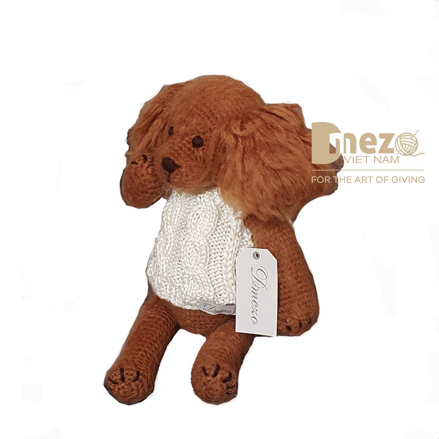 Thú nhồi bông handmade - Chó xù Poodle móc len thủ công bằng chỉ Cotton 100%  an toàn cho bé