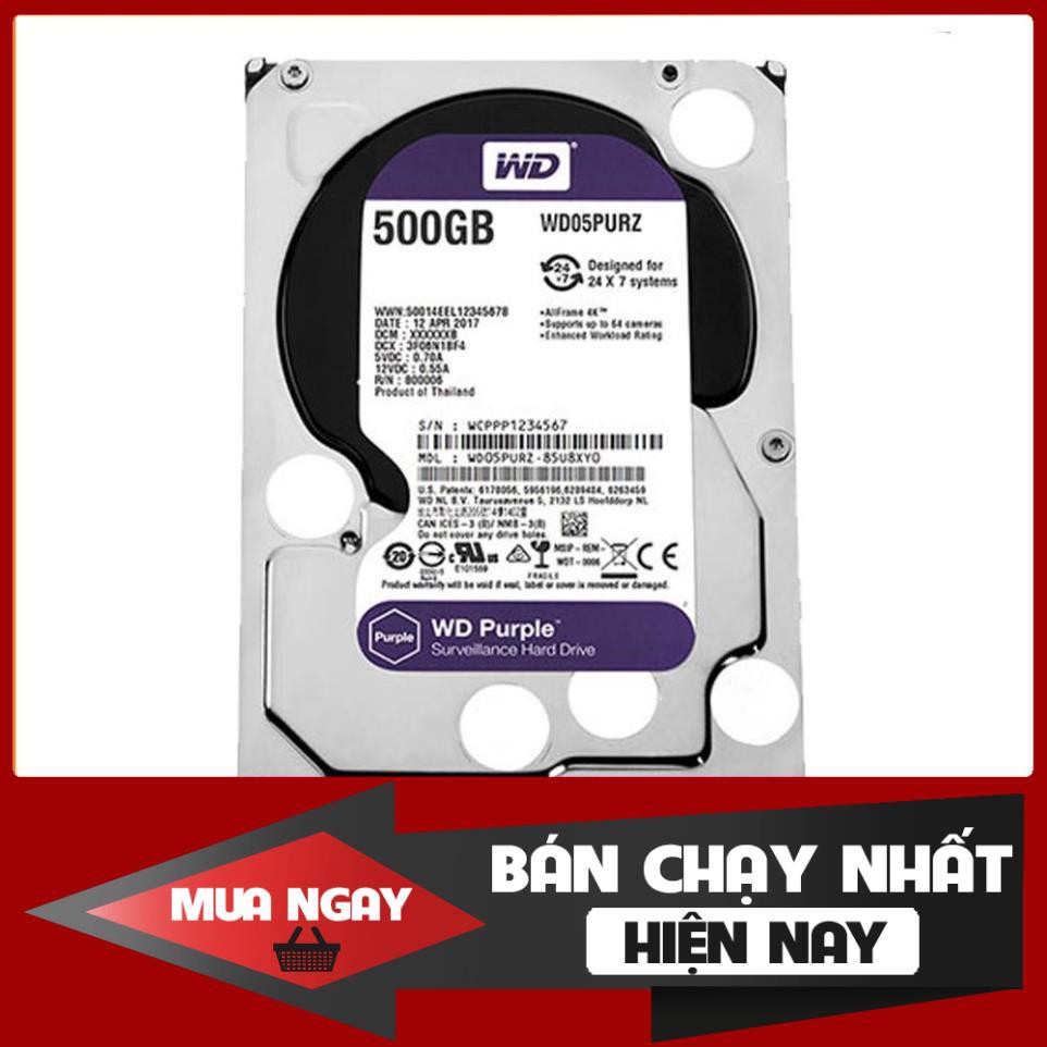 Ổ cứng Camera HDD 500GB Tím Western- Bảo hành 24 Tháng