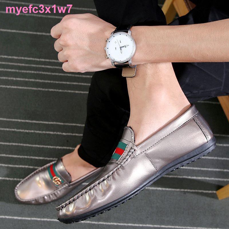 Giày namNet nổi tiếng tinh thần xã hội giày đậu Hà Lan phù hợp với tất cả các kết lười thời trang Hàn Quốc da bì1
