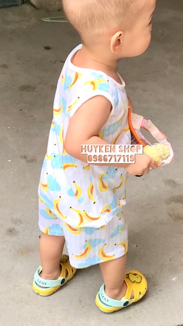 Bộ ba lỗ cotton giấy siêu mỏng mát cho bé