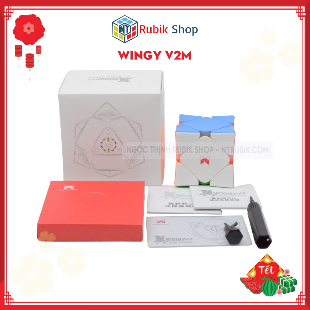 [Rubik Biến thể] QiYi Magnetic Skewb Wingy Rubik Black/ Stickerless (Có năm châm)