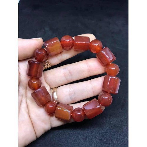 VÒNG TAY ĐỐT TRÚC ĐÁ MÀU ĐỎ 12LY