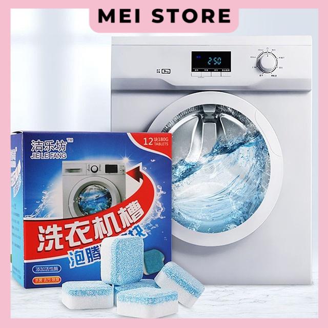 Hộp 12 Viên Tẩy Vệ Sinh Lồng Máy Giặt, Sủi sạch vi khuẩn, Tẩy Sạch Cặn Bẩn Lồng Giặt