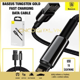 Cáp sạc dữ liệu dùng cho ip/tablet táo Baseus Tungsten Gold đen siêu bền (USB to ,2.4A)