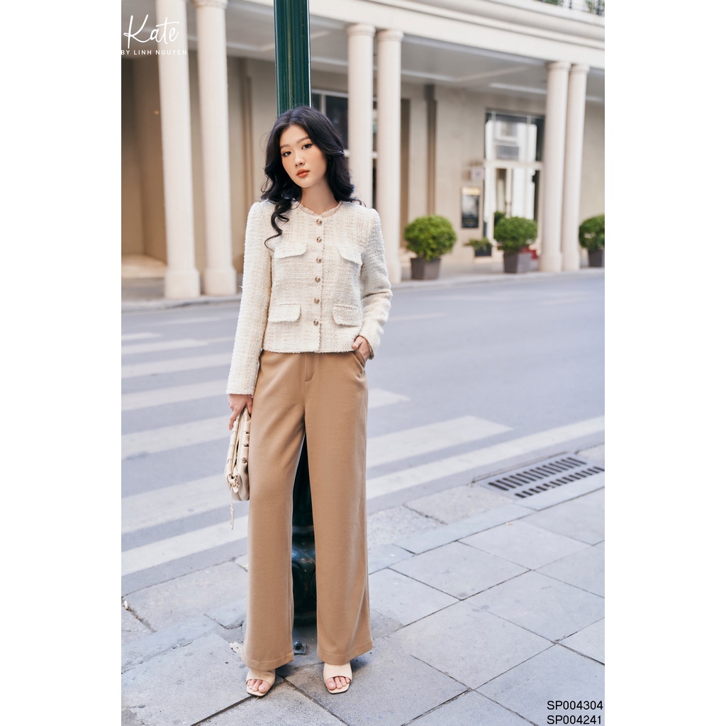 Áo vest dạ tweed trắng kim tuyến 4304 thời trang thiết kế KATE By Linh Nguyen | BigBuy360 - bigbuy360.vn