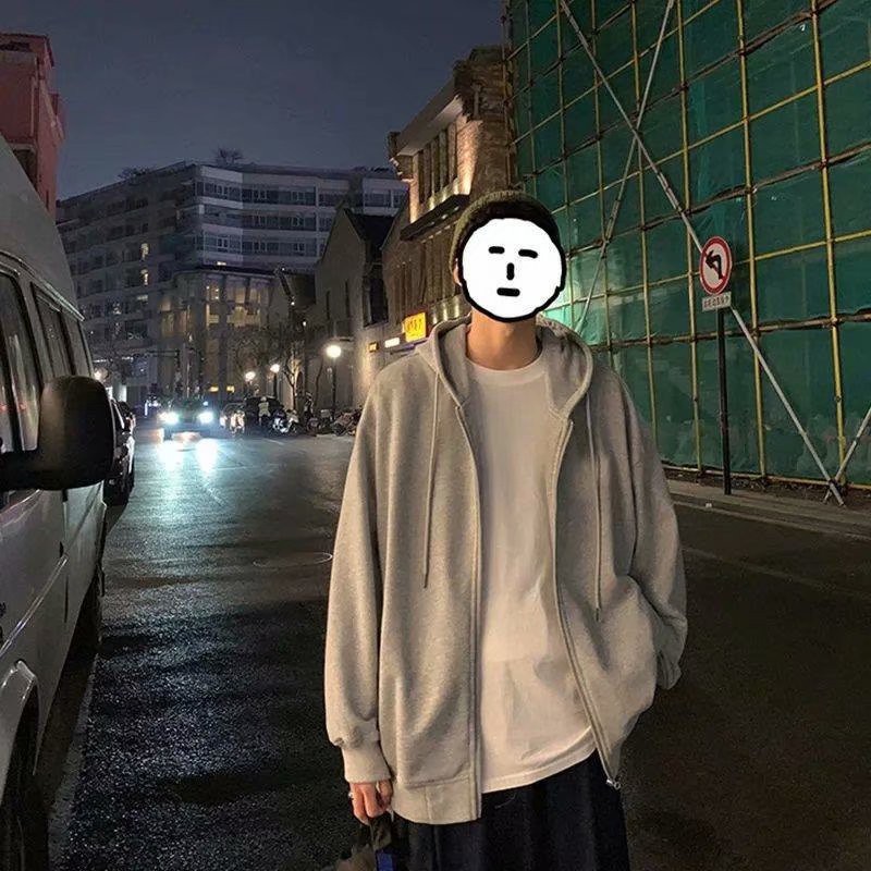 The autumn men's simple Korean version of loose hooded fashion coat | BigBuy360 - bigbuy360.vn