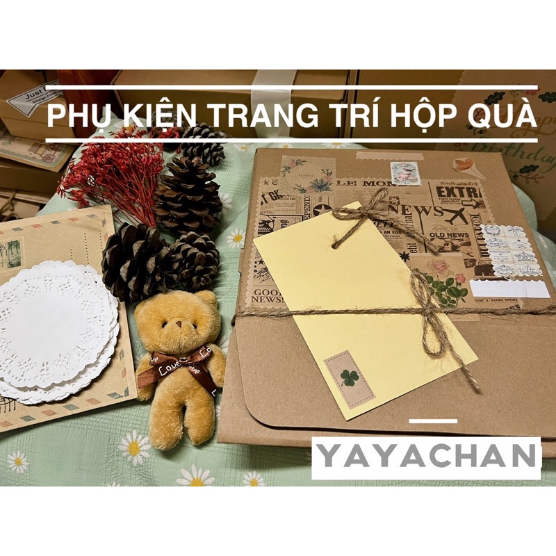 [DIY] Phụ kiện trang trí hộp quà vintage nhiều món độc đáo cute