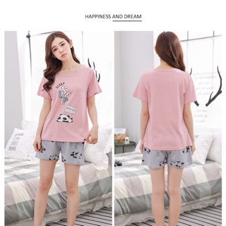 Bộ mặc nhà big size màu hồng phối xám size lớn 70-85kg