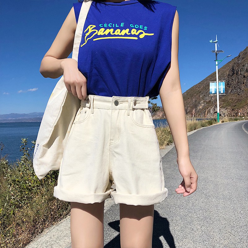 [Bán chạy ]Quần shorts lửng jean nữ Ulzzang Quảng Châu QLJ26