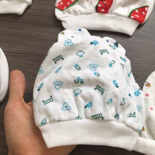 Mũ sơ sinh cotton tai gấu