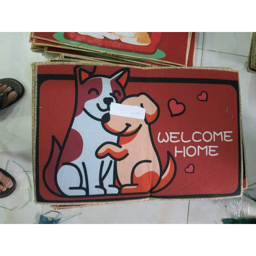 Thảm chùi chân hình thú Thảm Lau Chân Hình Thú Ngộ Nghĩnh in 3d Chống Trơn Trượt 40x60cm