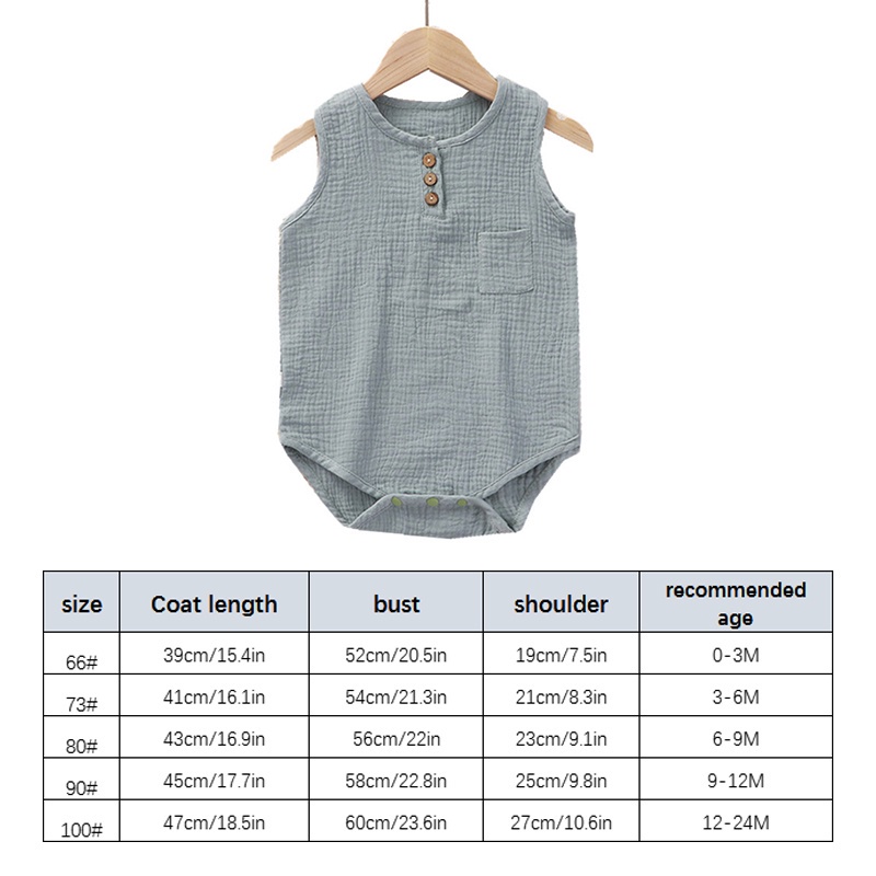 Bộ Áo Liền Quần Không Tay Phong Cách Muslin Thời Trang Xuân Hè Cho Bé Sơ Sinh