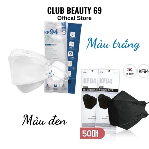Khẩu Trang KF94 Hàn Quốc kháng khuẩn và bụi mịn (túi 1 cái/size lớn) kèm bill