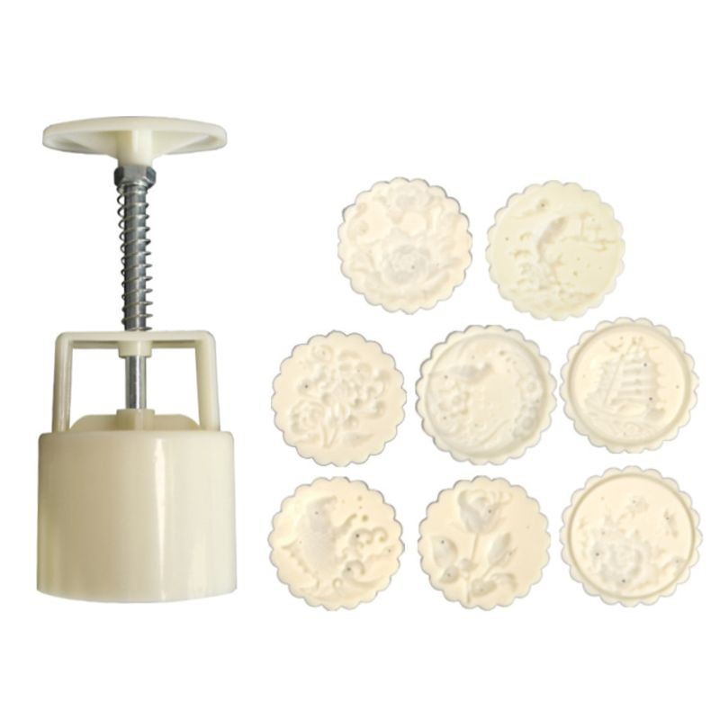 be❀  8 Stamps Mooncake Mold Mid Autumn Festival DIY Decoration Hand Press Cookie