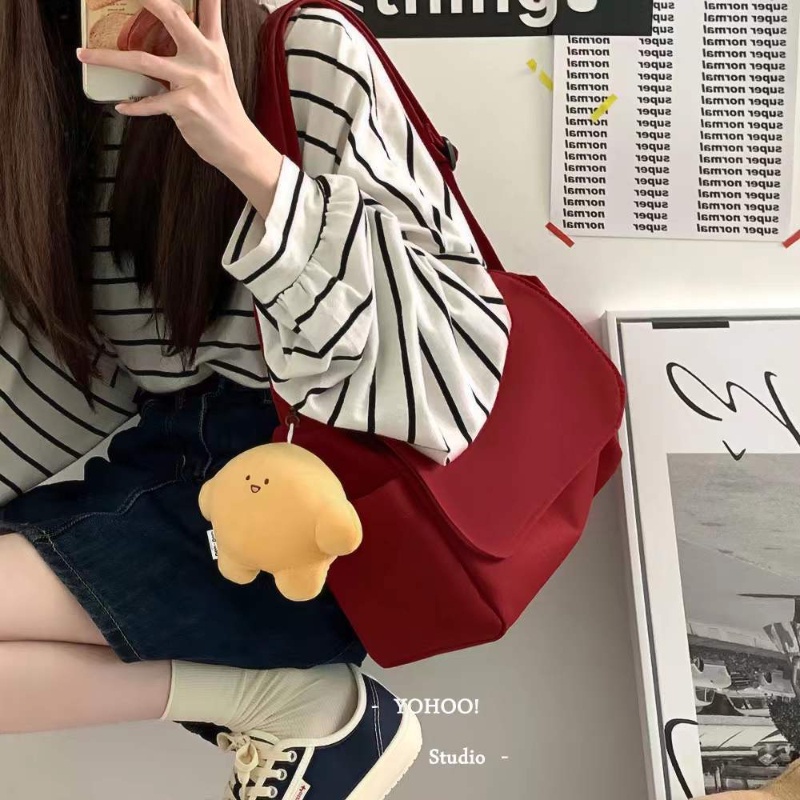 Túi Đeo Chéo Vai Bằng Vải Canvas Phong Cách Hàn Quốc Đơn Giản Mới Cho Nữ