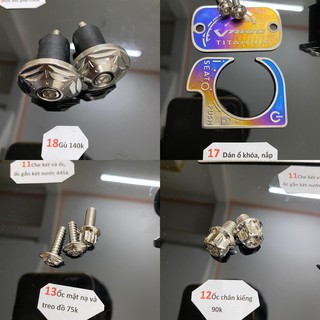 Combo Salaya Gù, ốc mặt nạ và treo đồ, ốc chân kiếng, dán ổ khóa, nắp dầu và ốc cho Vario