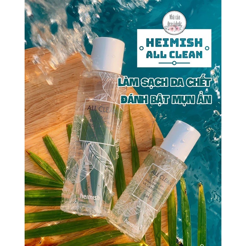Bộ dưỡng Heimish All Clean Low PH AHA/PHA Hydra Vegan
