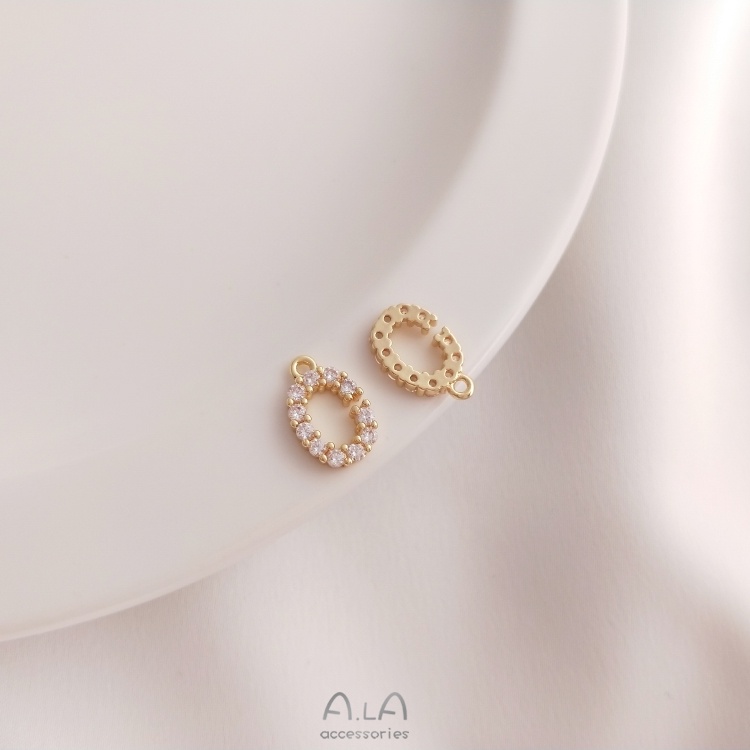Mặt dây chuyền hình 26 chữ cái bằng đồng 14K đính đá Zircon diy