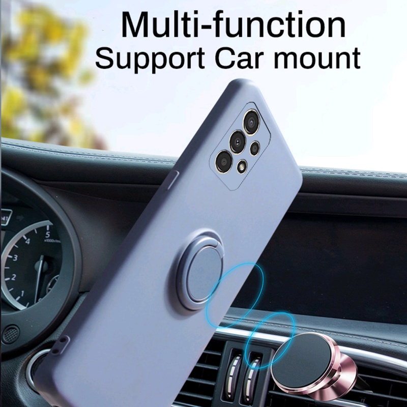 Ốp Điện Thoại Silicon Dẻo Gắn Nhẫn Đỡ Nam Châm Sang Trọng Cho Samsung Galaxy A23 A13 A51 A71 4G 5G A23 A13