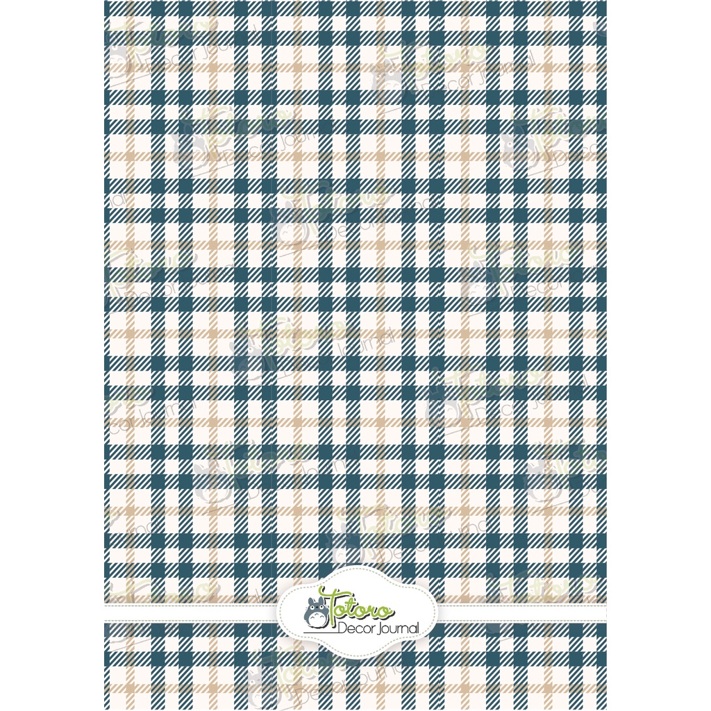 Combo 8 tờ Giấy nền gói hàng gói quà họa tiết caro xanh