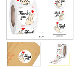 Cuộn 500 nhãn dán - sticker Thank you