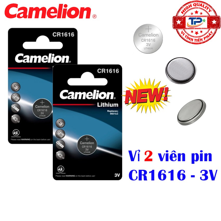 Vỉ 2 viên pin Nút CR1616 Camelion Lithium Battery 3V mẫu mới - dùng cho cân điện tử , chìa khóa , máy tính, đồ chơi...