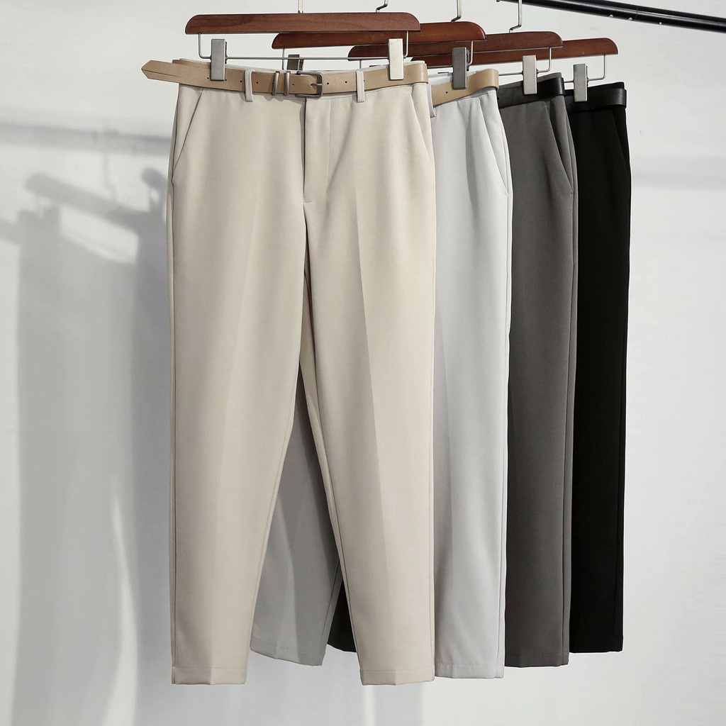 Quần Tây Vải Lụa Lạnh Mỏng Dáng Ôm Co Giãn Size 27-36 Thời Trang Mùa Hè Cho Nam