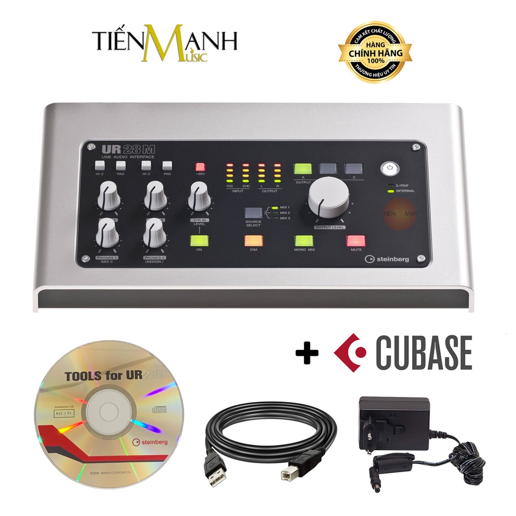 [Chính Hãng, Có Hàng] Soundcard Steinberg UR28M - Sound Card Bộ Thu Âm Thanh Và Livestream Audio Interface UR28
