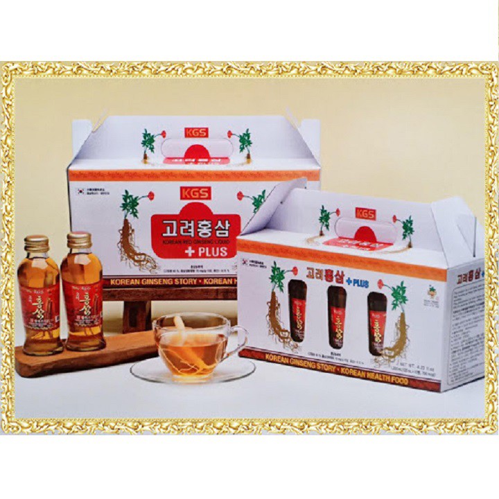 Nước hồng sâm KGS có củ sâm Hàn Quốc hộp 10 chai (120ml)