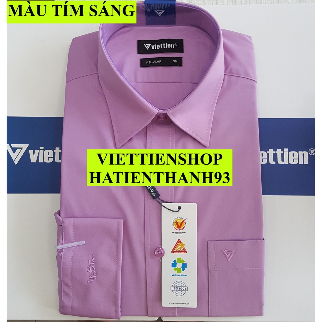 (ML) ÁO SƠ MI VIỆT TIẾN DÀI TAY MÀU TRƠN