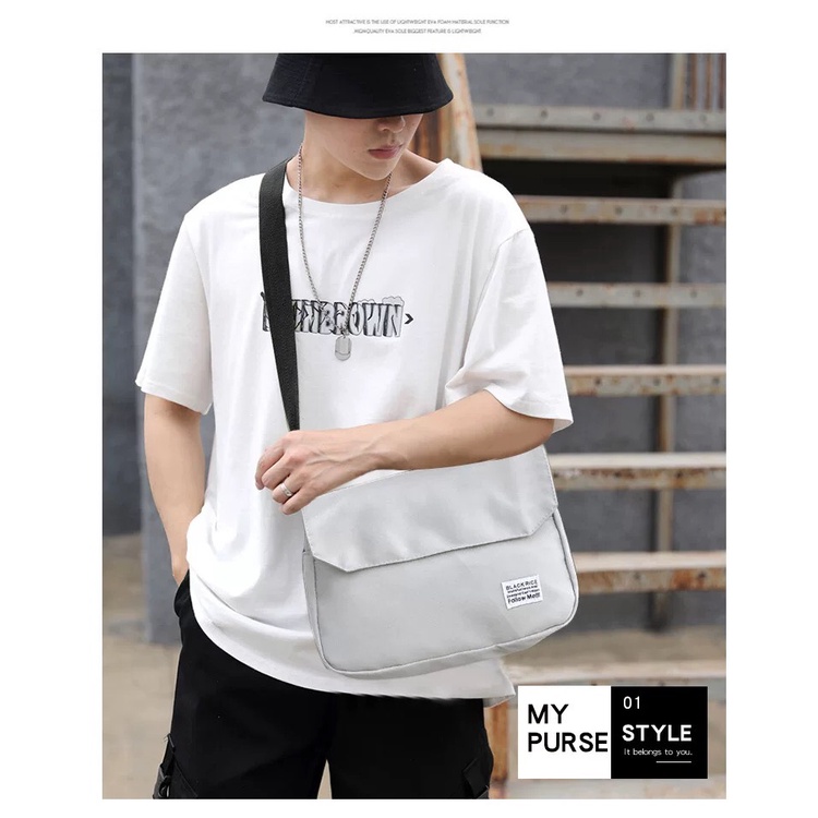 Túi đeo chéo nam thời trang vải canvas, túi chéo nữ unisex phong cách cá tính hàn quốc Qyana Store TX4