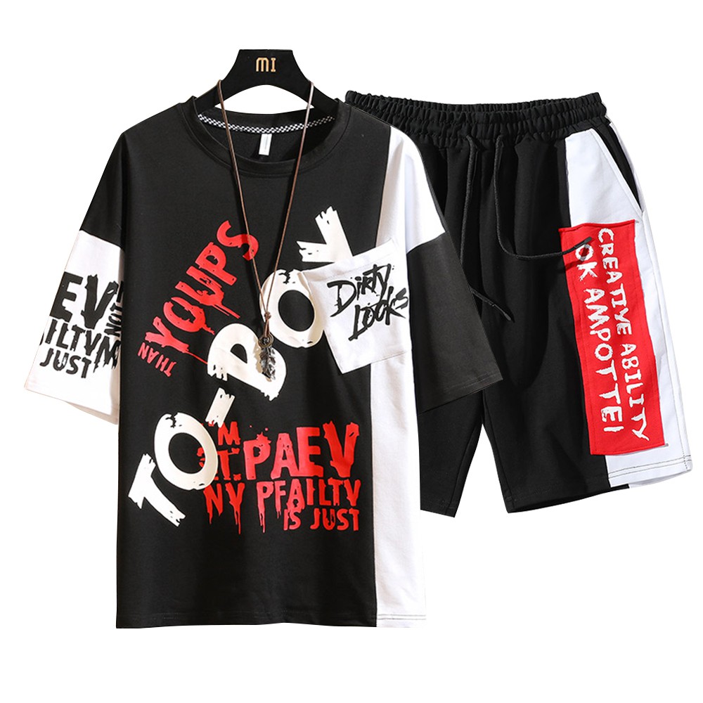 Bộ Quần Áo Thun Nam Thể Thao Mùa Hè TO-BOY Ngắn Tay Phối Quần Shorts Đùi ZENKODLMEN SET NAM 9000033C3