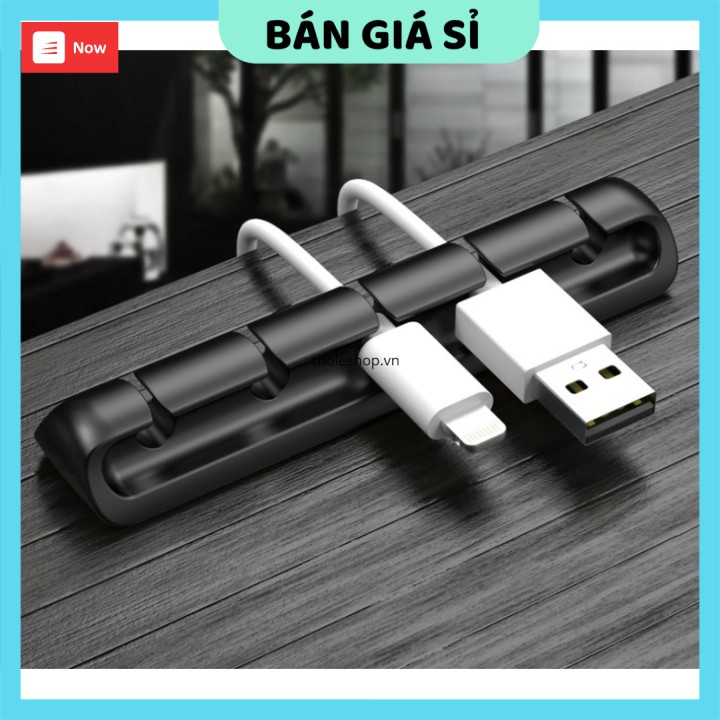 Dụng Cụ Cố Định Dây Sạc CM-07  ️ GIÁ VỐN Dụng cụ sắp xếp cố định 7 đầu cáp sạc silicon giúp gọn gàng, không độc hại 94