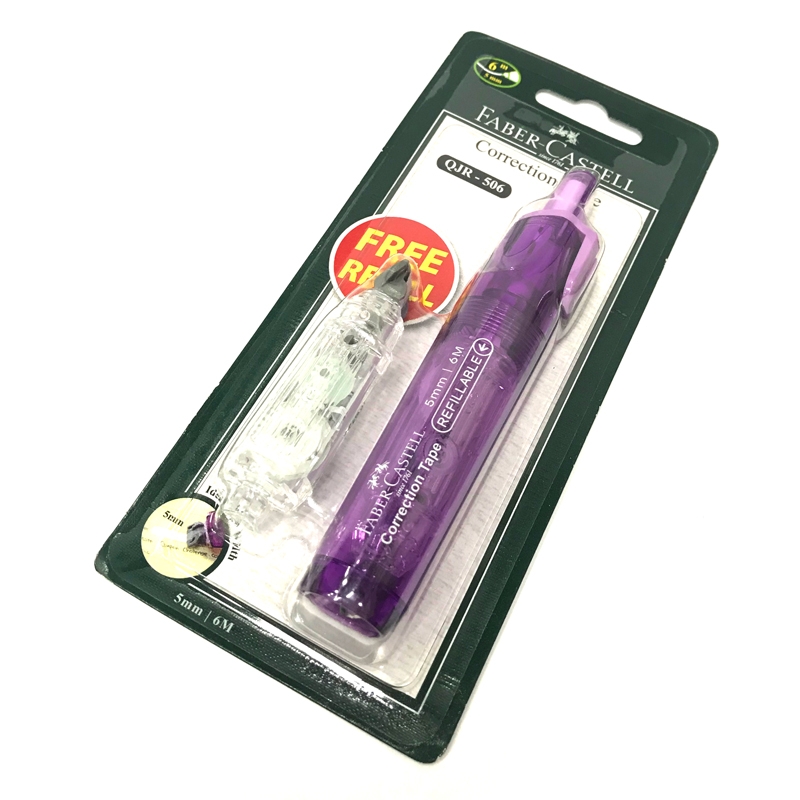 Bút Xoá Kéo Bấm QJR 506-6M - Purple + 1 Refill - Faber-Castell