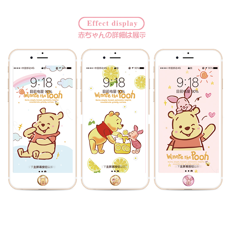 Sticker Dán Nút Home Hình Gấu Đáng Yêu Cho Iphone 6 7 8 Plus 5s