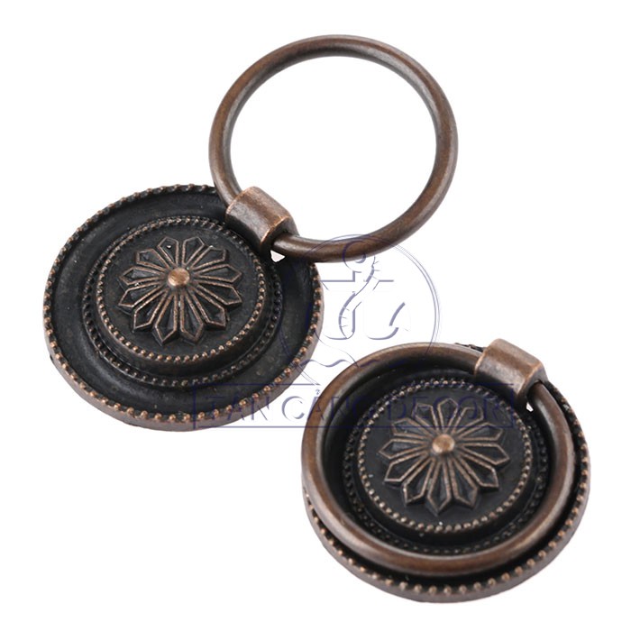 Chốt kéo tròn bông hoa Cổ Điển 07 size nhỏ - KT:3cm