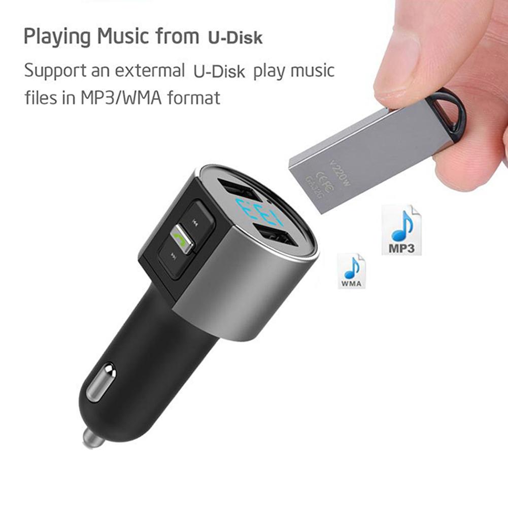 Bộ phát sóng FM không dây USB đôi trên ô tô Bộ sạc bộ sạc radio với máy nghe nhạc MP3