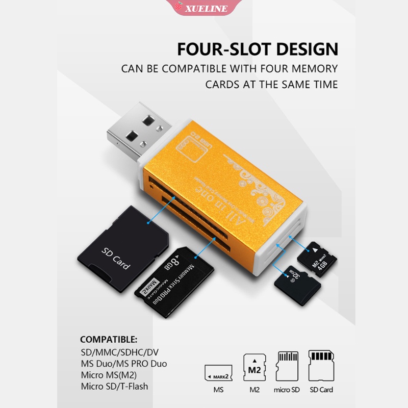 Đầu Đọc Thẻ Nhớ Micro USB 2.0 Cho Micro SD SDHC TF M2 MMC MS PRO DUO