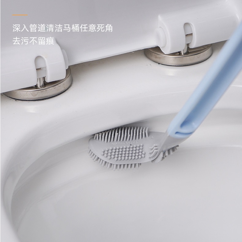 Chổi cọ Toilet chữ L đầu Silicon