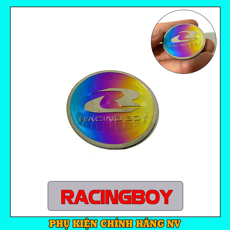 Tem titan logo đường kính 4cm hình tròn có sẵn keo dán