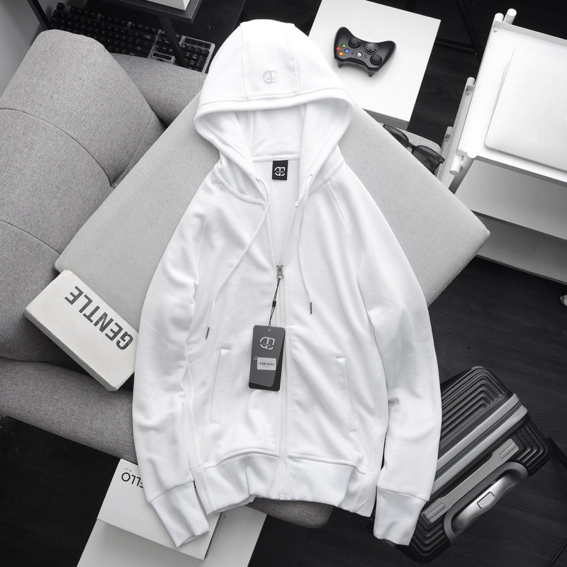 Áo khoác unisex khóa kéo nón rộng vải pique có túi trong , Áo khoác nam Bigsize  - Ivan Bigsize