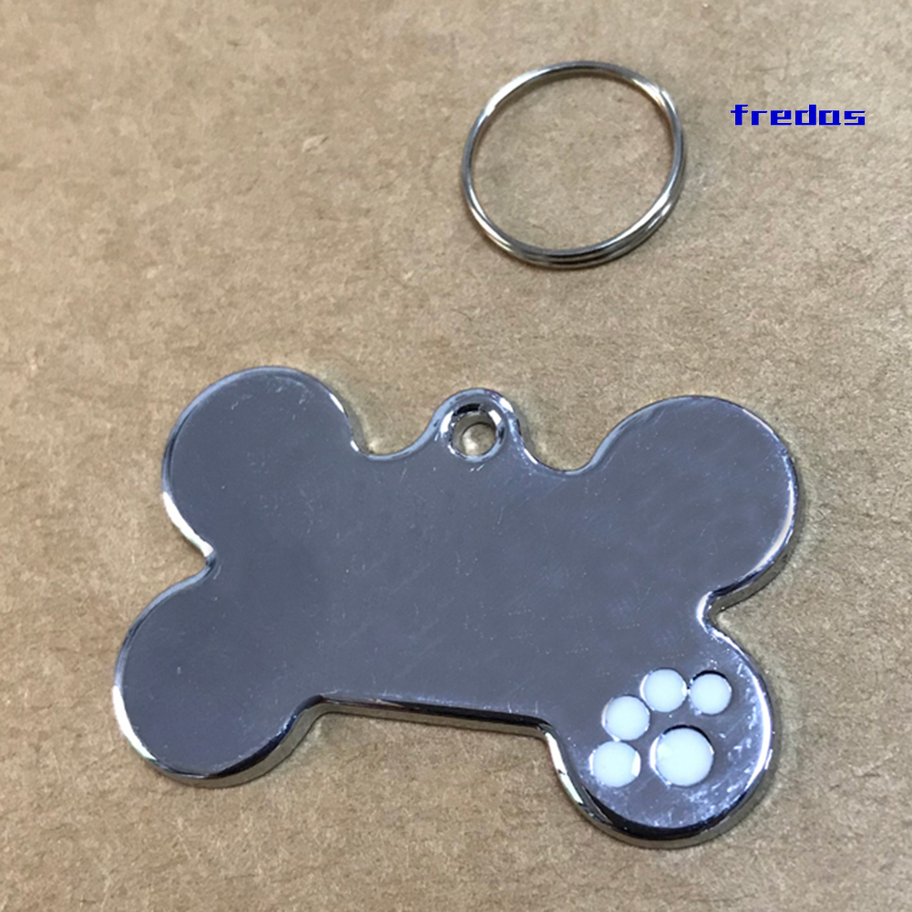 Cute Shape Dog Tag Ring Engraved ID Name Collar Nameplate