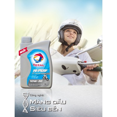 Dầu nhớt xe ga Total 1L lít HI-PERF 4T SCOOTER 10W30