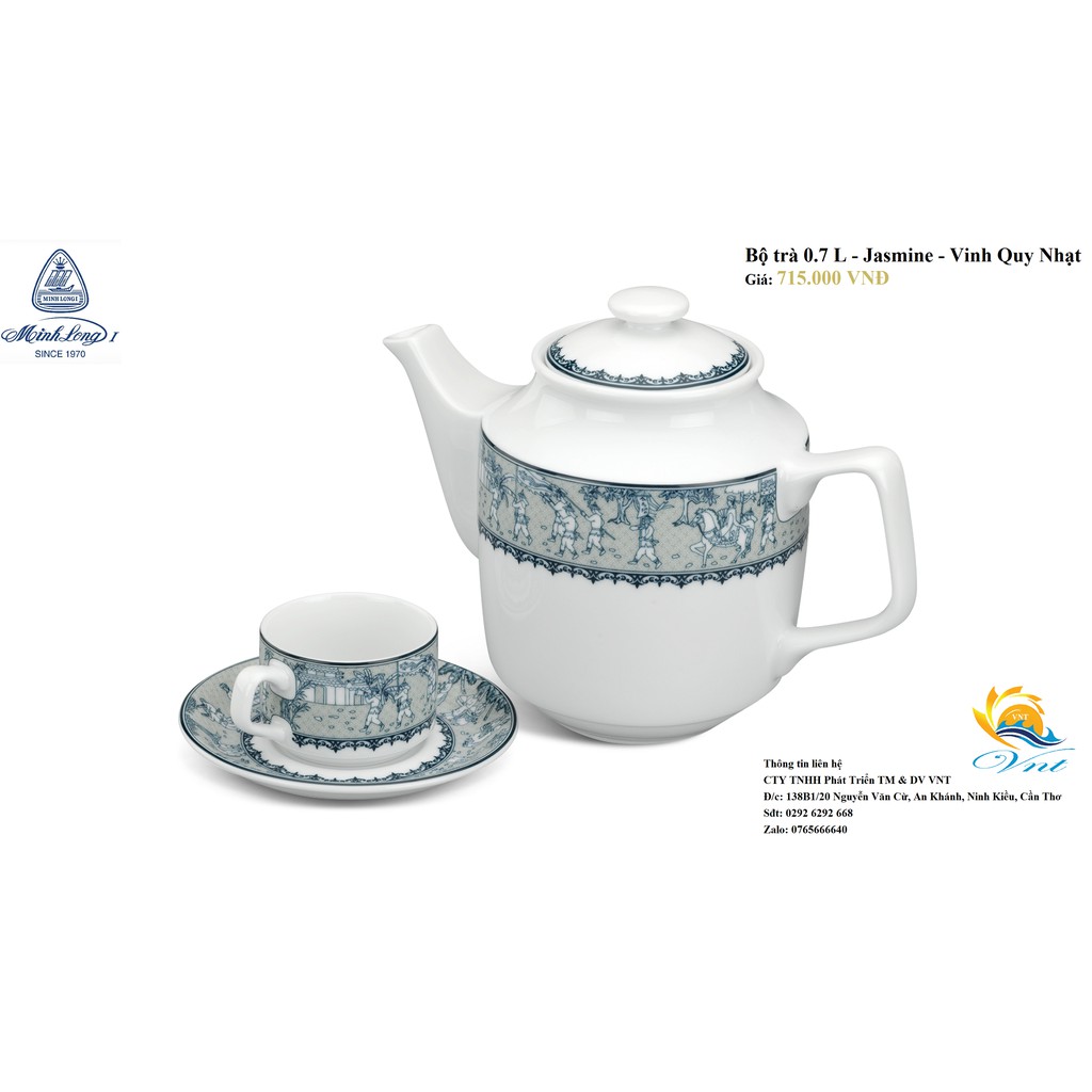 Bộ Trà/Cà phê Minh Long 1 - Bộ trà 0.7 L - Jasmine - Vinh Quy Nhạt