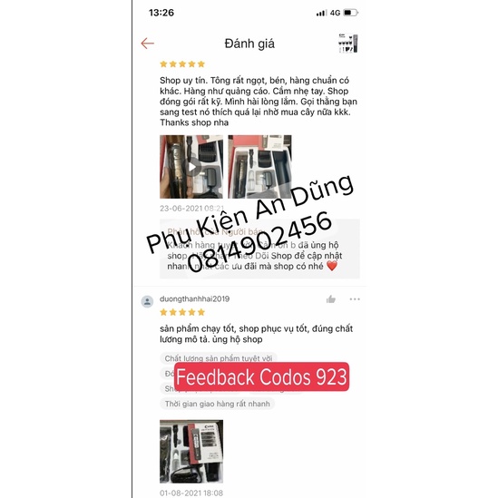 ⚡RẺ NHẤT SHOPEE⚡️ Tông Đơ Cắt Tóc Codos 923 Cao Cấp Turbo 5 Nấc Cực Hiện Đại