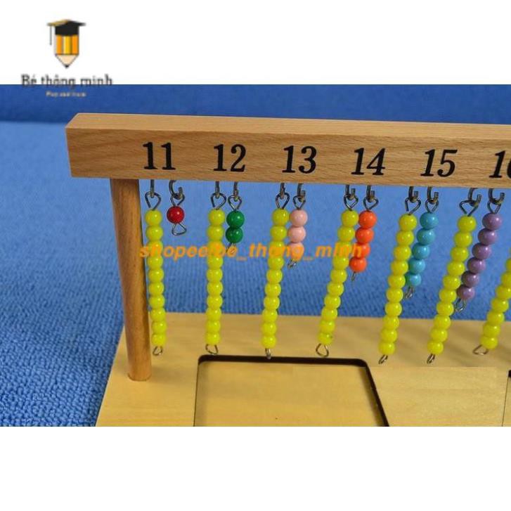 Giáo cụ Montessori - Bộ 2 Giá treo các chuỗi hạt cườm màu từ 1-10 và 11-20