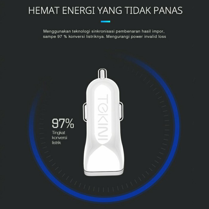 Tẩu Củ Sạc Xạc Charge Xe Ô Tô 2 Cổng Tekini 2.4A 5V 4 Chip KCC1 - Bảo Hành 12 Tháng