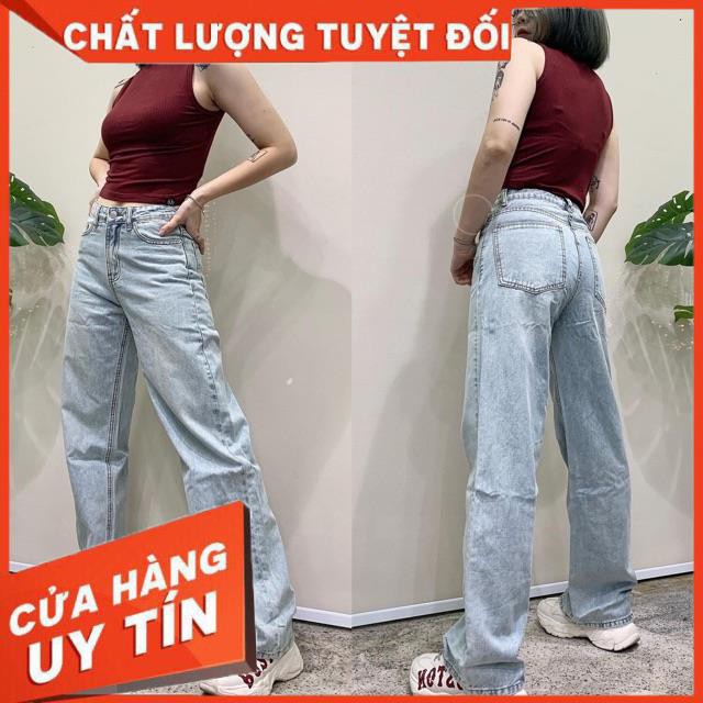 QUẦN JEANS CULOTTES XUÔNG DÀI TRƠN MAY GẤU- hình thật chính chủ